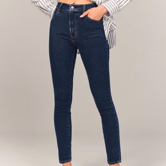 Abercrombie & Fitch Curve Love High Rise Super Skinny Ankle Jeans Size 27 - Picture 1 of 7